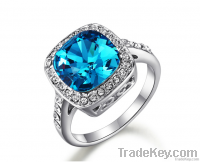 3Carats Blue Crystal Stone Wedding&Engagement Rings R13