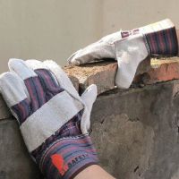DDsafety CE/ISO standards,Industries Cow Split Leather Gloves , Welder Heat Cut Wear Resistant for Handling Machinery, Mechanics & Welding