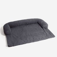 Quilted Plush Pet Sofa Pad - Slate Grey (S/M/L/XL) | MOQ 50 | 10-Day Production