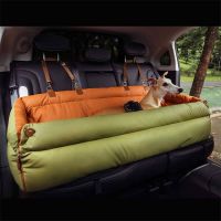 Extra-Large Luxury Zippered Car Kennel - Artificial leather Moss Olive (XL 120x42x45cm) | Multi-Pet Design | MOQ 50