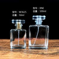 Cylindrical glass perfume bottle