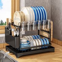 Cheap Kitchen 2 Tier Over the Sink Metal Storage Drying Drainer Dishes Rack Space Saving Dry Rack