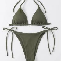 Solid Color Bikini Swimsuit
