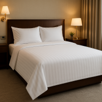 240x280 Double Bed Sheet 210 TC Striped Cotton Sateen