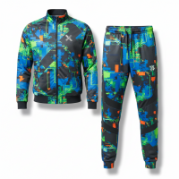 Mens Full Zip Tracksuit Set Sports Jogging Suit  Custom Logo Available OEM Wholesale