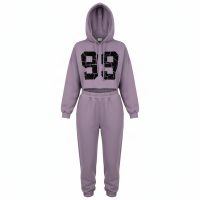 New Women Crop Top Tracksuit Set For Street And Casual Wear Comfortable Fit with Breathable Fabric Ideal for All Seasons
