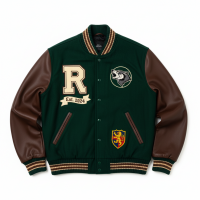 Custom OEM Varsity Jacket Wool & PU Leather Varsity Jacket for Men and Women Private Label Manufacturer