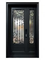 Entrance door with glass and iron steel for best quality in China