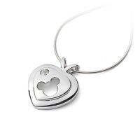 Mickey Mouse,White Topaz Sterling Silver Heart Pendant  A4244