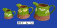 Pottery & enamel flower pot