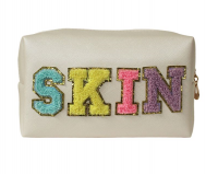 Pearl PU Cosmetic Bag With Embroidery