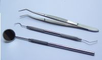 Dental Basic Examine Kit 3pcs Probe, Tweezers & Mouth Mirror Dental Surgical Instrument