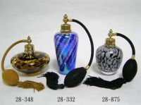 Mouth blown glass perfume atomizers