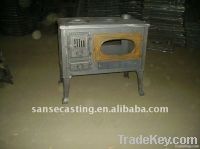 wood burning cast iron stove with oven