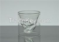 Personalized handmade skull head shaped shot glass with 3OZ
