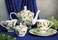 Tea set, Strawberry, Fine Bone China