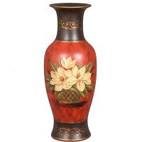 Hand-carved Ceramic Vase Magnolia 18"H