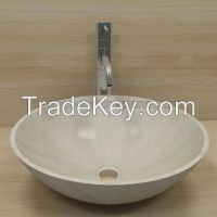 Golden White Marble Vessel Sink