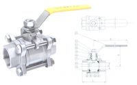 all-nominal three-sheet hoop stainless steel ball valve