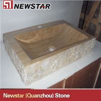 Newstar bahroom square beige travertine sink