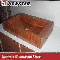 Newstar bahroom square red travertine sink