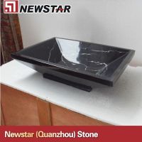 Newstar bahroom irregular nero marquina marble sink