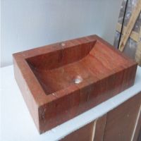 Newstar bahroom square red travertine sink