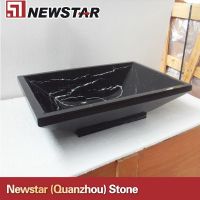 Newstar bahroom irregular nero marquina marble sink