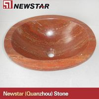 Newstar bahroom round  red marble sink