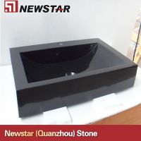 Newstar bahroom square black granite  sink