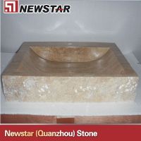 Newstar bahroom square beige travertine sink