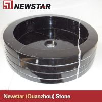 Newstar bahroom round nero marquina black sink