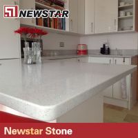 mirro white kitchen quartz countertop