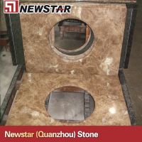 Newstar polished marble crystal brown vanity top