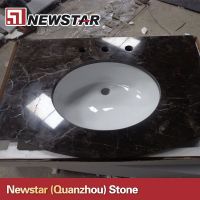 dark emperador marble vanity top