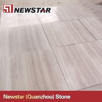 polished white wood grain marble tile