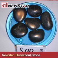 Newstar polished black pebble stone