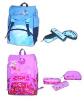 school backpack, pencil case