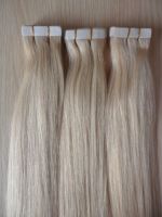 Wholesale cheap price skin weft pu glue tape hair extension, blonde color remy human hair extensions