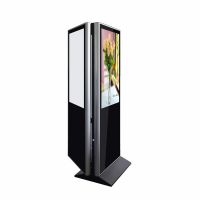 floor standing double screen digital signage with touch function