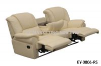 Half Leather Reclyner Sofa Set