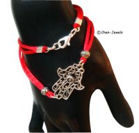 Red string Hamsa Hand wrapped bracelet