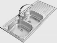 Double bowl stainless steel kitchen sink