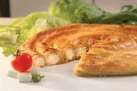 Home made round pastry with white cheese - Tsaritsa