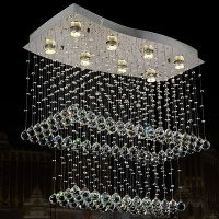 High Level Modern Crystal Pendant Light LED Ceiling Lighting for Living Room 7004-8