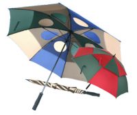 Golf umbrella with double canopy