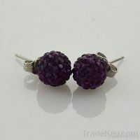 fashion crystal rhinestone ball earrings