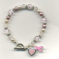 Genuine Rose Quartz breast Cancer Awareness bracelet