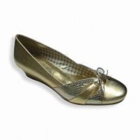 Woman Gold Leather Shoes