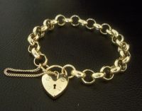 23 Carat Gold Filled Belcher Heart Locket Bracelet